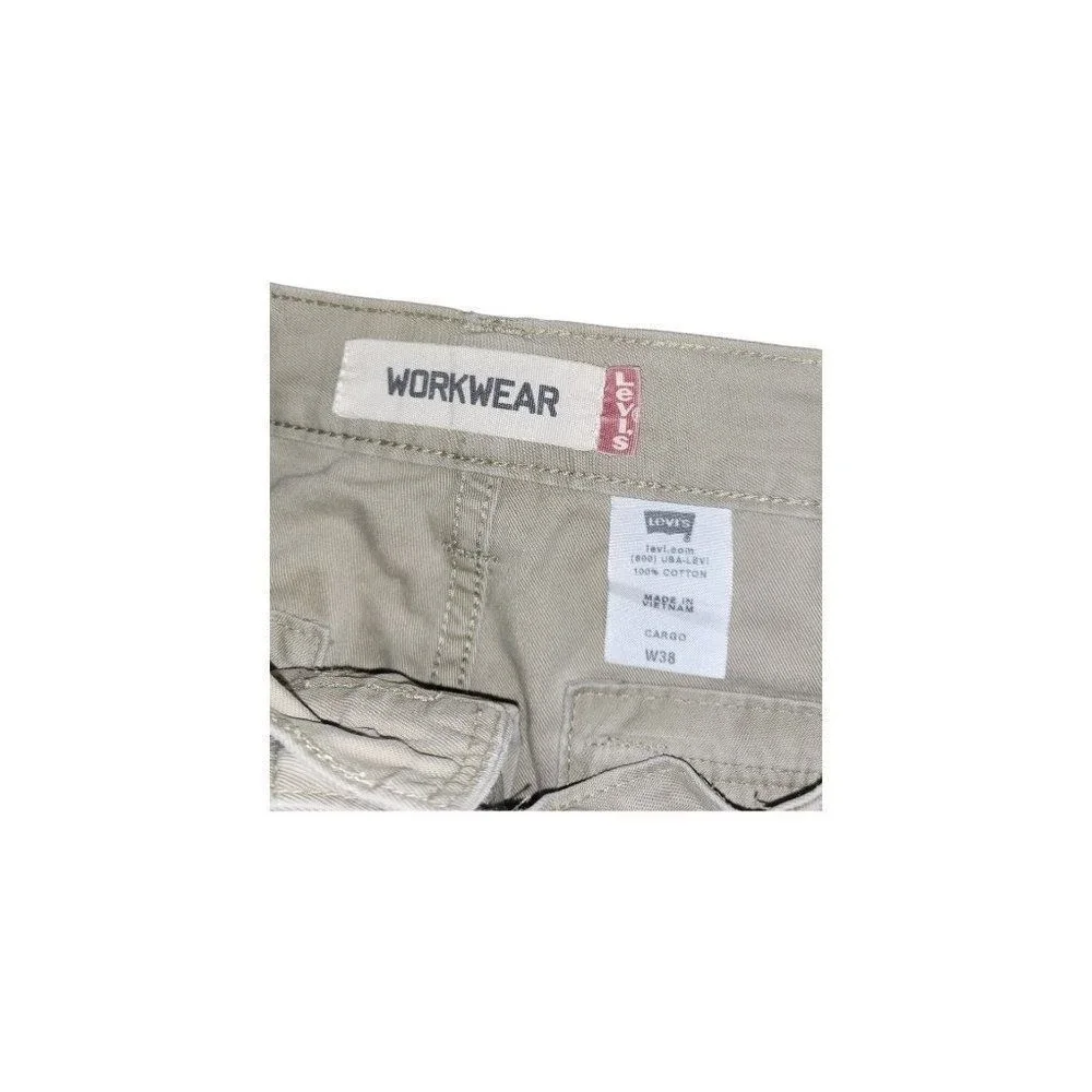 Levis Workwear Men 38 Cargo Shorts Tan Khaki Outdoor Summer Casual Utility Gear - Picture 5 of 6
